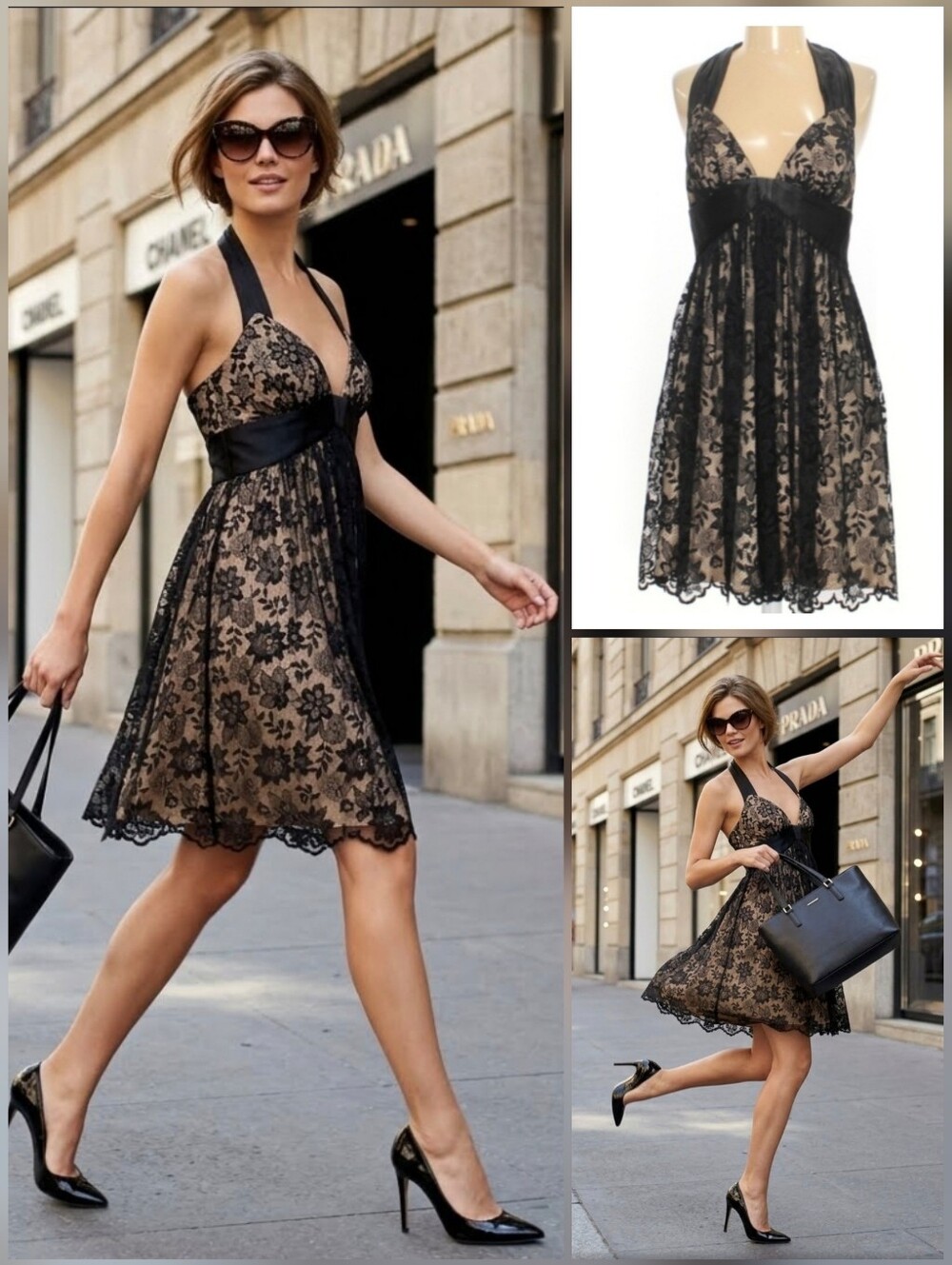 💙Lyndia by Lyndia Procanik NWT!  black lace dress 🤍Size 4